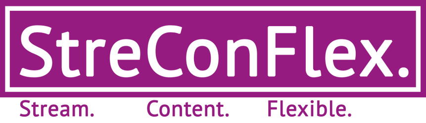 Logo von StreConFlex. Stream Content Flexible